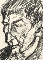 Лена Зайдель. Портрет М.Генделева. Уголь на картоне.(50 Х 35 см) 1998